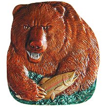 Notting Hill Cabinet Hardware Shore Lunch (Bear) Pewter Hand Tinted 1-3-8" w x 1-5-8" h - cabinetknobsonline