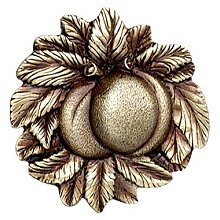 Notting Hill Cabinet Knob Georgia Peach Antique Brass 1-5-8" diameter - cabinetknobsonline