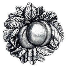 Notting Hill Cabinet Knob Georgia Peach Brilliant Pewter 1-5-8" diameter - cabinetknobsonline