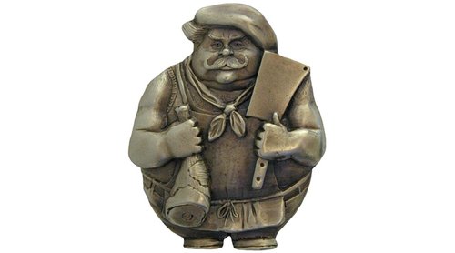 Notting Hill Cabinet Knob Butcher Antique Brass 1-1-2 w x 1-3-4" h - cabinetknobsonline