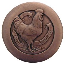 Notting Hill Cabinet Hardware Rooster  Antique Copper 1-7-16" diameter - cabinetknobsonline