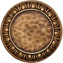 Notting Hill Cabinet Knob Egg & Dart Antique Brass  1-3-8" diameter - cabinetknobsonline
