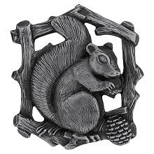 Notting Hill Cabinet Knob Grey Squirrel (Left side-faces right) Antique Pewter 1-1-2" w x 1-5-8" h - cabinetknobsonline