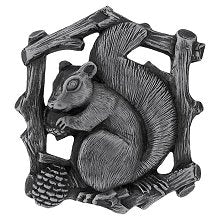Notting Hill Cabinet Knob Grey Squirrel (Right side-faces left) Antique Pewter 1-1-2" w x 1-5-8" h - cabinetknobsonline