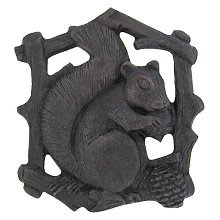 Notting Hill Cabinet Knob Grey Squirrel (Left side-faces right) Dark Brass 1-1-2" w x 1-5-8" h - cabinetknobsonline