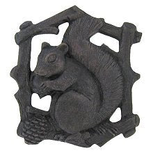 Notting Hill Cabinet Knob Grey Squirrel (Right side-faces left) Dark Brass 1-1-2" w x 1-5-8" h - cabinetknobsonline