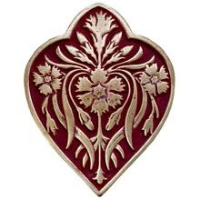 Notting Hill Cabinet Knob Dianthus-Cayenne Antique Brass-Cayenne (red) 1-1-2" w x 1-7-8" h - cabinetknobsonline