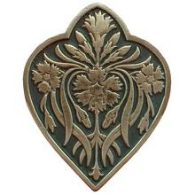 Notting Hill Cabinet Knob Dianthus-Sage Antique Brass-Sage (green) 1-1-2" w x 1-7-8" h - cabinetknobsonline