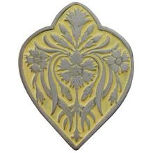 Notting Hill Cabinet Knob Dianthus-Saffron Antique Pewter-Saffron (yellow) 1-1-2" w x 1-7-8" h - cabinetknobsonline