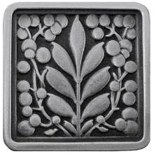 Notting Hill Cabinet Knob Mountain Ash Antique Pewter 1-3-8" square - cabinetknobsonline