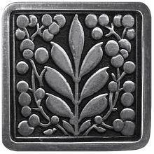 Notting Hill Cabinet Knob Mountain Ash Brilliant Pewter 1-3-8" square - cabinetknobsonline