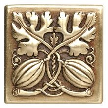 Notting Hill Cabinet Knob Autumn Squash Antique Brass 1-1-2" square - cabinetknobsonline