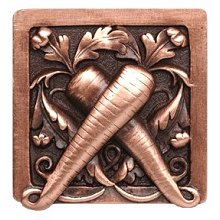 Notting Hill Cabinet Knob Leafy Carrot Antique Copper 1-1-2" square - cabinetknobsonline