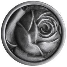 Notting Hill Cabinet Knob McKenna's Rose Antique Pewter 1-5-16" diameter - cabinetknobsonline