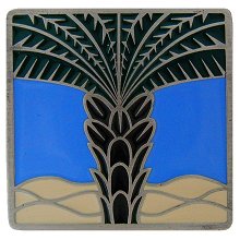 Notting Hill Cabinet Knob Royal Palm-Periwinkle Antique Pewter (Enameled) 1-1-2" square - cabinetknobsonline