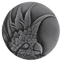 Notting Hill Cabinet Knob Cockatoo (Small - Left side) Antique Pewter 1-3-8" diameter - cabinetknobsonline