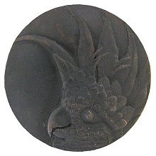 Notting Hill Cabinet Knob Cockatoo (Small - Right side) Dark Brass 1-3-8" diameter - cabinetknobsonline