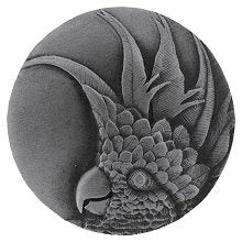 Notting Hill Cabinet Knob Cockatoo (Large - Right side) Antique Pewter 2" diameter - cabinetknobsonline