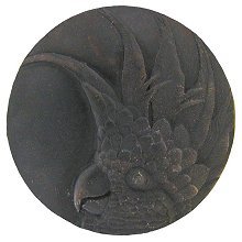 Notting Hill Cabinet Knob Cockatoo (Large - Right side) Dark Brass 2" diameter - cabinetknobsonline