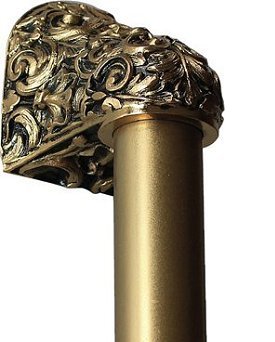 Notting Hill Cabinet Hardware Acanthus-Plain Bar 24K Satin Gold Overall 14" Appliance Pull - cabinetknobsonline