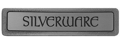 Notting Hill Cabinet Pull "SILVERWARE" (Horizontal) Antique Pewter 4" x 7-8" - cabinetknobsonline