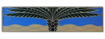 Notting Hill Cabinet Pull Royal Palm-Periwinkle (Horizontal) Antique Pewter (Enameled) 4" x 1" - cabinetknobsonline