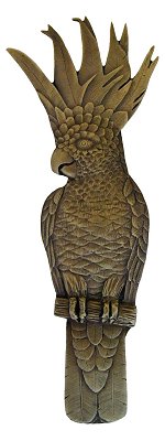 Notting Hill Cabinet Pull Cockatoo (Vertical - Right side) Antique Brass  4-5-8" x 1-3-4" - cabinetknobsonline