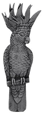 Notting Hill Cabinet Pull Cockatoo (Vertical - Left side) Brilliant Pewter  4-5-8" x 1-3-4" - cabinetknobsonline