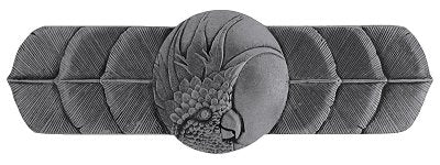 Notting Hill Cabinet Pull Cockatoo (Horizontal - Left side) Brilliant Pewter 4-1-4" x 1-1-2" - cabinetknobsonline