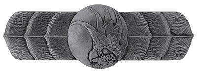 Notting Hill Cabinet Pull Cockatoo (Horizontal - Right side) Brilliant Pewter  4-1-4" x 1-1-2" - cabinetknobsonline
