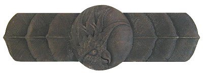 Notting Hill Cabinet Pull Cockatoo (Horizontal - Left side) Dark Brass 4-1-4" x 1-1-2" - cabinetknobsonline