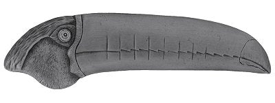 Notting Hill Cabinet Pull Toucan (Left side) Antique Pewter  4-3-8" x 1-1-4" - cabinetknobsonline