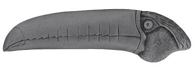 Notting Hill Cabinet Pull Toucan (Right side) Antique Pewter  4-3-8" x 1-1-4" - cabinetknobsonline