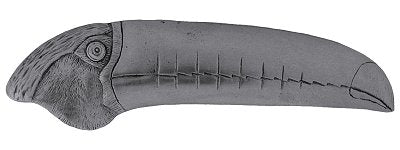 Notting Hill Cabinet Pull Toucan (Left side) Brilliant Pewter 4-3-8" x 1-1-4" - cabinetknobsonline