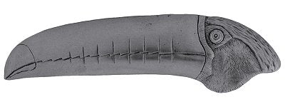 Notting Hill Cabinet Pull Toucan (Right side) Brilliant Pewter  4-3-8" x 1-1-4" - cabinetknobsonline
