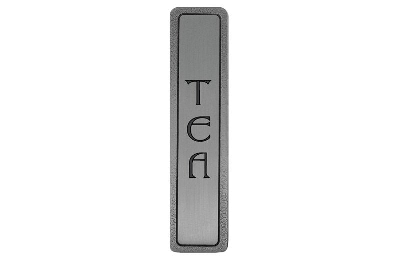 Notting Hill Cabinet Pull "TEA" (Vertical) Antique Pewter  4" x 7-8" - cabinetknobsonline