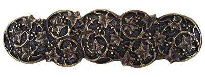 Notting Hill Cabinet Pull Ivy with Berries Antique Brass 4" x 1-1-8" - cabinetknobsonline