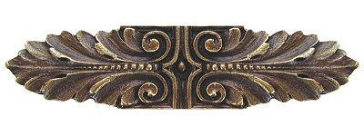 Notting Hill Cabinet Pull Opulent Scroll Antique Brass 3-3-4" x 7-8" - cabinetknobsonline