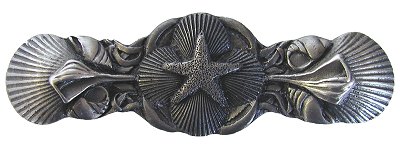 Notting Hill Cabinet Pull Seaside Collage Antique Pewter 4" x 1-1-4" - cabinetknobsonline