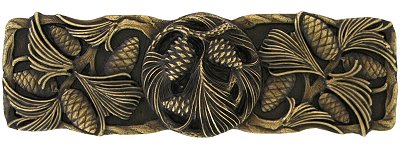 Notting Hill Cabinet Hardware Cones & Boughs Antique Brass 4-3-8" x 1-3-8" - cabinetknobsonline