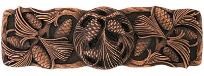 Notting Hill Cabinet Pull Cones & Boughs Antique Copper 4-3-8" x 1-3-8" - cabinetknobsonline