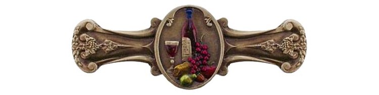 Notting Hill Cabinet Pull Best Cellar (Wine) Brass Hand Tinted 4" x 1-1-2" - cabinetknobsonline