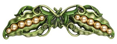 Notting Hill Cabinet Pull Pearly Peapod Pewter Hand Tinted 5" x 1-1-2" - cabinetknobsonline