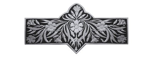 Notting Hill Cabinet Pull Dianthus Brilliant Pewter   4-3-8" x 2-1-4" - cabinetknobsonline