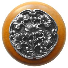 Notting Hill Cabinet Knob Ginkgo Berry-Maple Antique Pewter 1-1-2" diameter - cabinetknobsonline