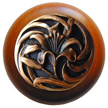 Notting Hill Cabinet Knob Tiger Lily-Cherry Antique Copper 1-1-2" diameter - cabinetknobsonline