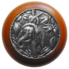 Notting Hill Cabinet Knob Jungle Patrol-Cherry Antique Pewter 1-1-2" diameter - cabinetknobsonline
