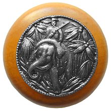 Notting Hill Cabinet Knob Jungle Patrol-Maple Antique Pewter 1-1-2" diameter - cabinetknobsonline