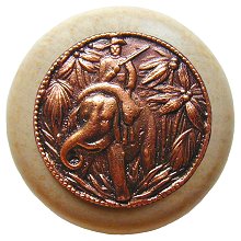 Notting Hill Cabinet Hardware Jungle Patrol-Natural Antique Copper 1-1-2" diameter - cabinetknobsonline