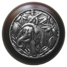 Notting Hill Cabinet Hardware Jungle Patrol-Dark Walnut Antique Pewter 1-1-2" diameter - cabinetknobsonline
